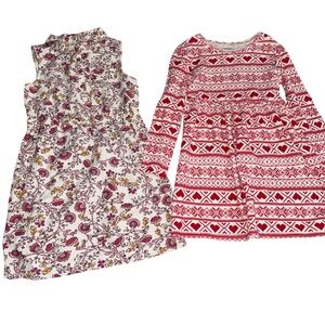5T Old Navy Floral and Geometric Patterned Girls Dresses